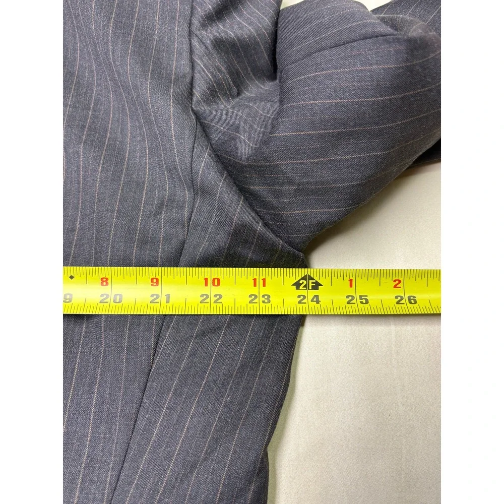 Hugo‎ Boss Einstein Sigma Pinstripe Suit 100% Virgin Wool Grey 42R W36 L30 USA